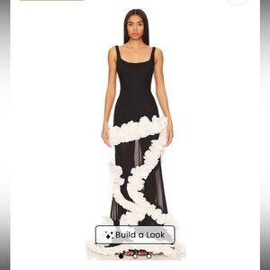 Elegant Black and White Ruffle Dress